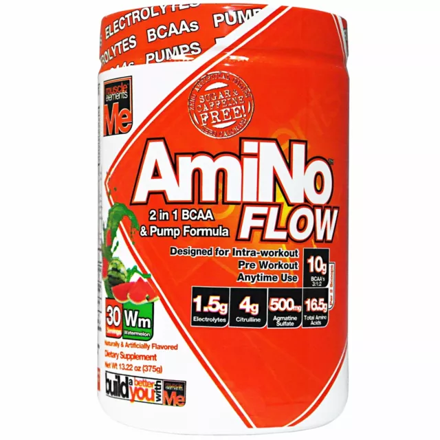 Muscle Elements AMINO FLOW 30 Servings - BCAA & Pump Formula - PICK FLAVOR