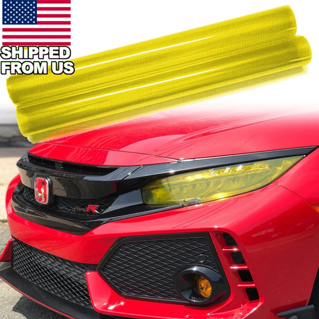 12x48 Inch Glossy Lucency Yellow Tint Film Trim Wrap for Headlight Tail Light