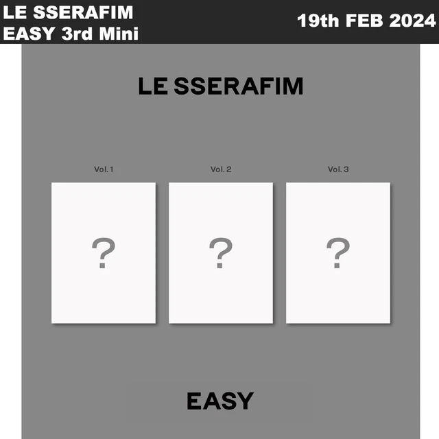 LE SSERAFIM EASY 3rd Mini Album 3SET CD+Photobook+Photocard+Etc ...