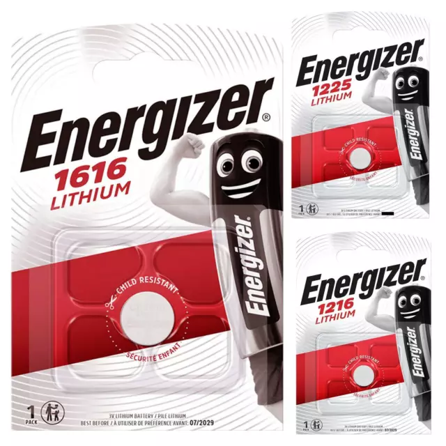 Energizer CR1616, CR1216, CR1225 Battery 3v Lithium Coin Cell Button Batteries