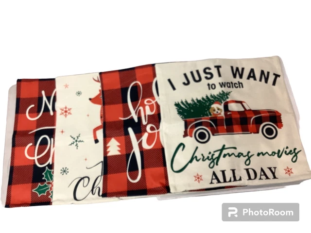 Christmas Pillow Covers 18 x 18 Set of 4 Cushion Covers Decoration Christmas ...