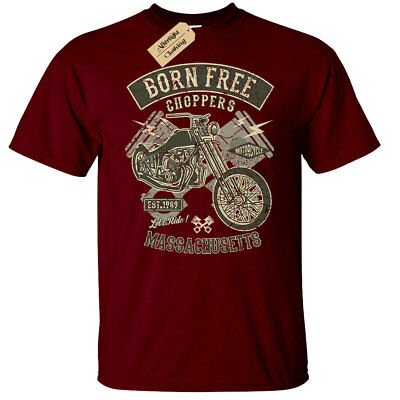 Born Free Choppers T-Shirt Mens biker bike top rider