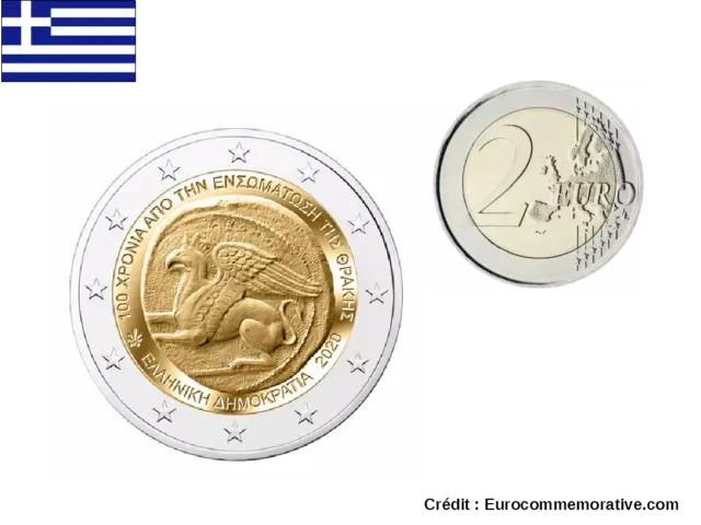 2 Euro Gedänk- Griechenland Union Thrakien Und Kreta 2020 UNC