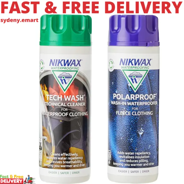 Nikwax Polar Proofer & Tech Wash Twin Pack 300Ml Fabric Washing Treatment