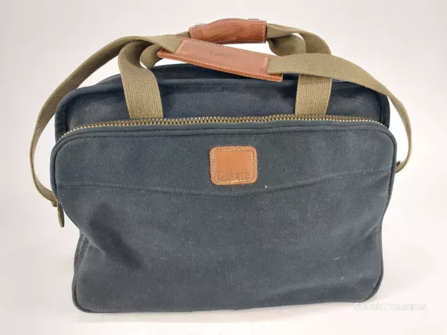 DAKOTA By TUMI Black Canvas w/ Leather Trim Crossbody Messenger Traveler Bag