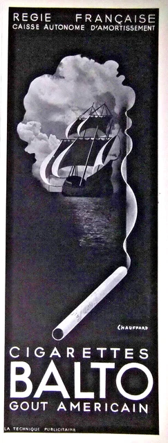 Publicité Presse 1935 Cigarettes Balto Gout Americain Régie Française - Tabac