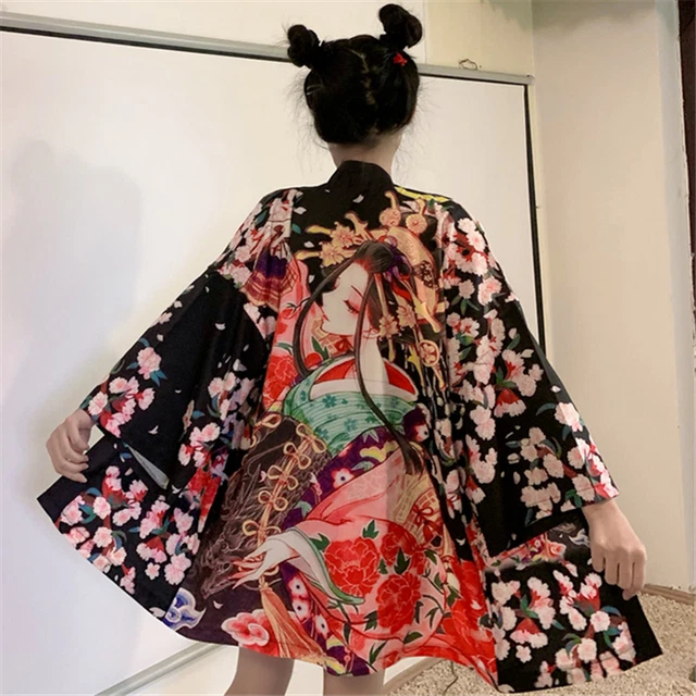 Japanese Women Kimono Jacket Cardigan Coat Yukata Loose Haori Unisex