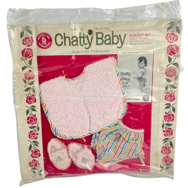 Mattel Chatty Baby Doll Clothes Playtime Fashions Playsuit Set 344 Vintage New