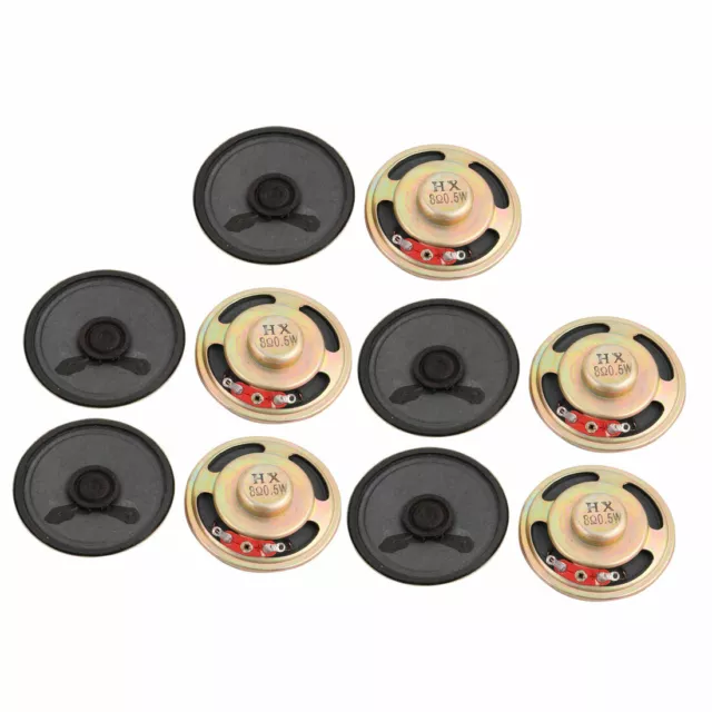 10Pcs 8 Ohm 0.5W 50mm Dia. Round Slim Internal Magnet Speaker for