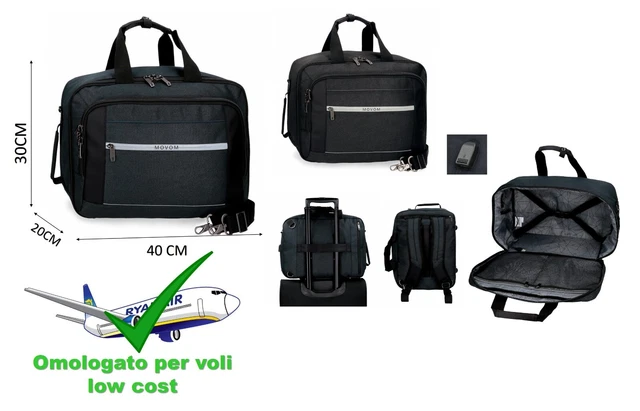 BAGAGLIO A MANO 40x30x20 zaino borsone apertura frontale aereo