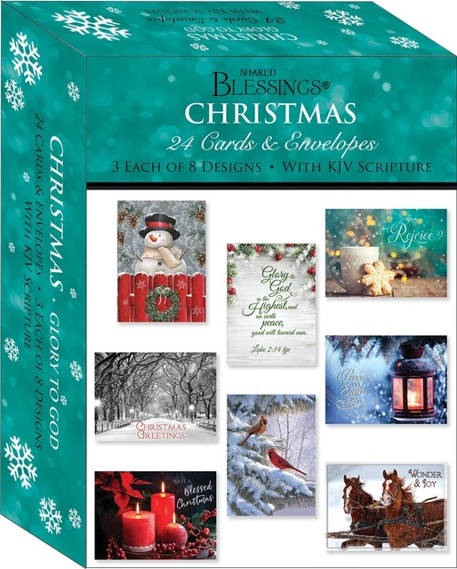 Card-Boxed-Shared Blessings-Christmas-Glory To God/Large Assorted (Box Of 24)