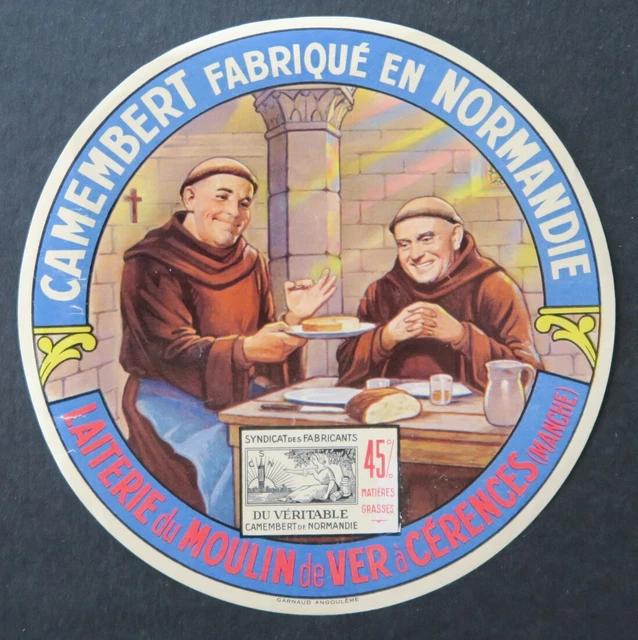 Étiquette De Boîte à Fromage Ancienne – Camembert De Normandie, Lithographie Neuve