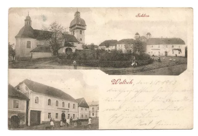 Valec - Waltsch - 1903 - Josef Peters Gasthof z.l.... und Schloss