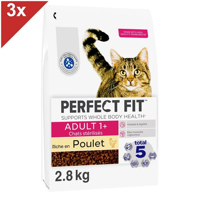 Perfect Fit Adult 1+ - 5 Sachets De 825g Pour Petits Chiens - Croquettes Au Poulet Pour Vitalité Et Voies Urinaires