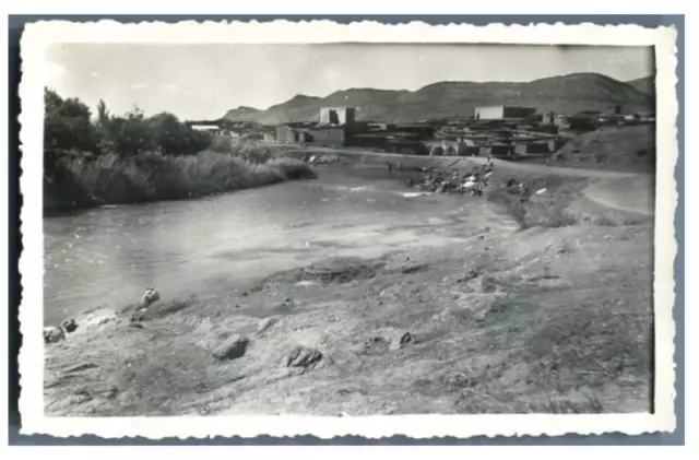 Maroc, Khénifra (خنيفرة), Village berbère  vintage silver print  Tirage argent