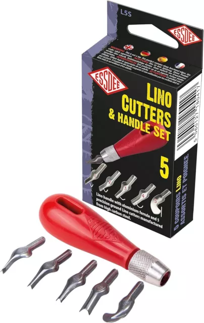 ESSDEE Five Lino Cutters and Handle Set (Lino Cutter Styles 1 to 5)
