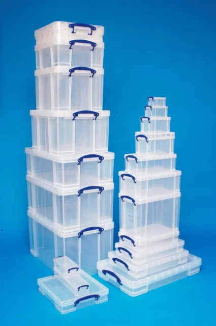 Sizes 3 - 10 Litre Really Useful Boxes CD DVD A4 A3 Shoes Clear Storage Box lids