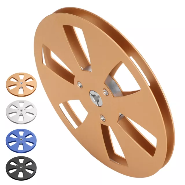 GOLD)7 INCH EMPTY Tape Reel 6 Hole Aluminum Alloy Sound Tape Empty