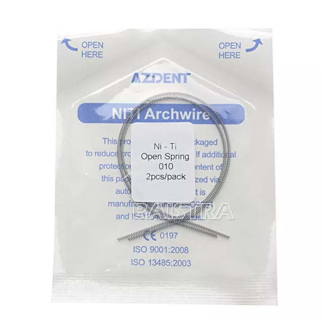 Orthodontic Dental NITI Alloy Open Coil Spring 0.010*180mm AZDENT 2Pcs/Pack