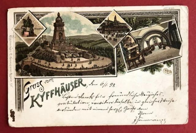 Litho AK Thüringen 1898 Gruss vom Kyffhäuser   ( 72023