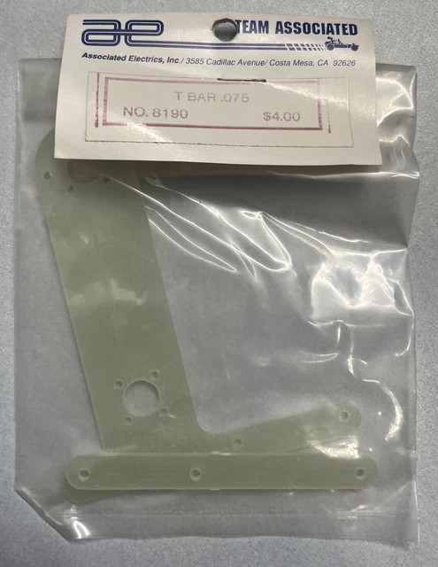 BRAND NEW Vintage TEAM ASSOCIATED 10L T-BAR 0.75 #8190 RC Car Part BRAND NEW Vintage TEAM ASSOCIATED 10L T-BAR 0.75 #8190 RC Car Part