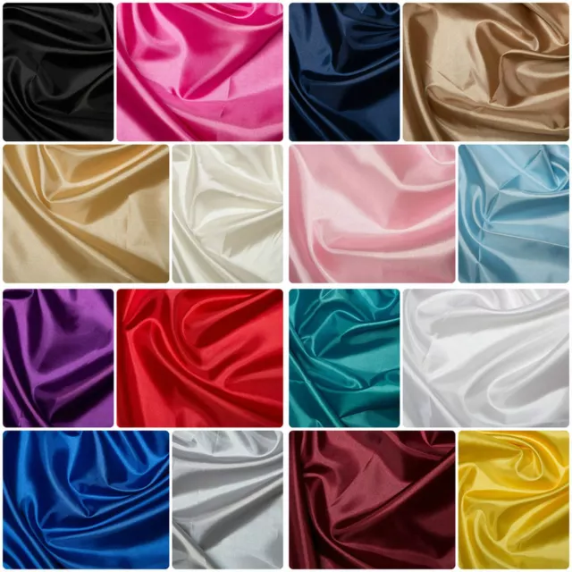 Plain Coloured Habotai Silk Lining Fabric Polyester Material 145cm (57") Wide