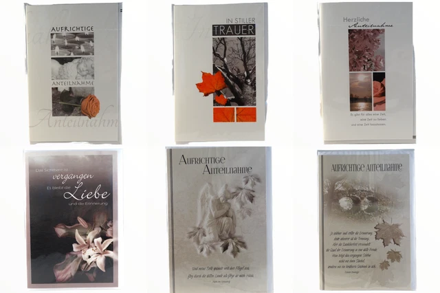 5 Trauerkarten Mit Umschlägen – Einfühlsame Karten, Hergestellt In Frankreich