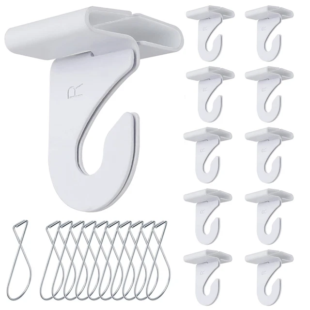 20 Pcs Drop Ceiling Hooks for Hanging, 10 Pairs Heavy Duty Ceiling Tile Hooks