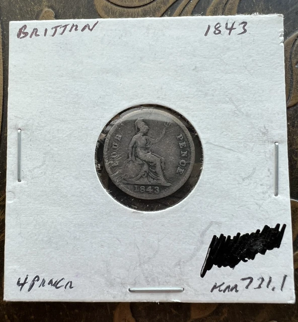 1843 Great Britain 4 Pence - Victoria (Silver) KM# 731.1