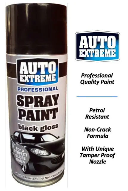 Auto Extreme Multi-Purpose Spray Paint Black Gloss 400ML Car And Diy Aerosol