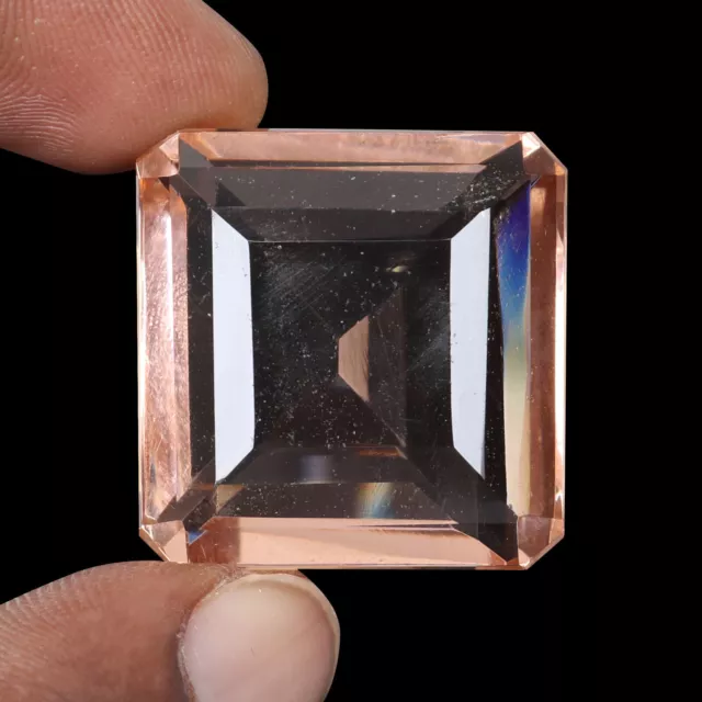 Faceted Pink Topaz 91 Ct. Brilliant Square Cut Topaz Gemstone For Pendant