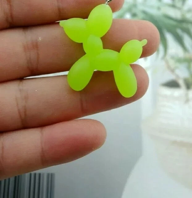 2D Handarbeit Neuheit Ballon Hund Mikro Schlüsselring Kette Geschenk Harz Charm 🙂
