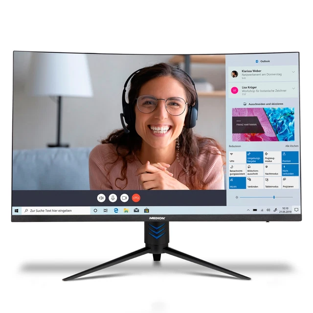 MEDION AKOYA P53292 80cm/31,5" Zoll FHD Curved LED Monitor 165Hz 1ms HDMI OSD F