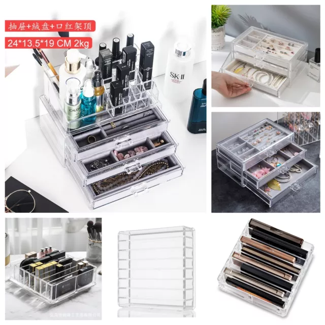 Makeup Cosmetic Organiser with Drawers Desktop Jewelry Display Box Storage Case