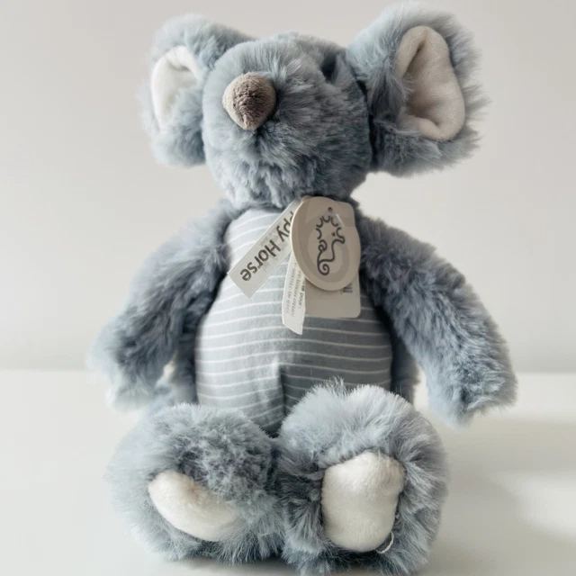 Happy Horse Maisy Mouse Grey-Blue Plush Teddy Bear Comforter Toy BNWT! Baby Gift