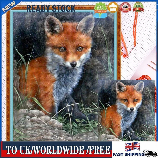 Full Cross Stitch 11CT Fox Counted Embroidery DIY Cotton Thread Animal Wall Art