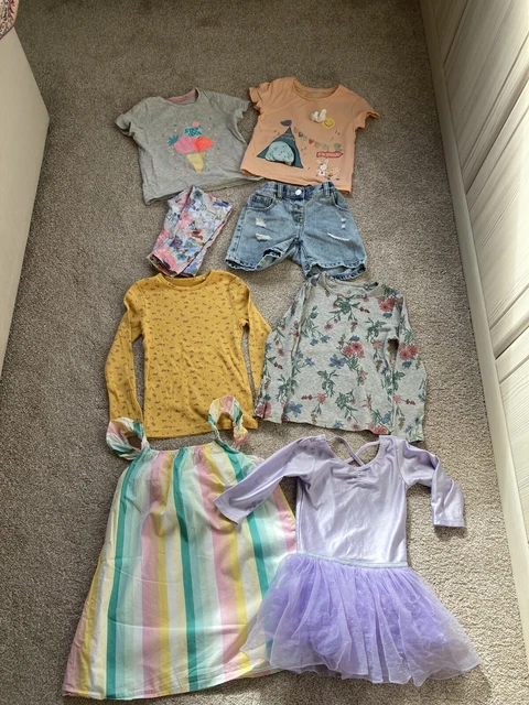 Girls Spring Summer Clothes Bundle Age 3-4 Years 8 Items Next M&S H&M