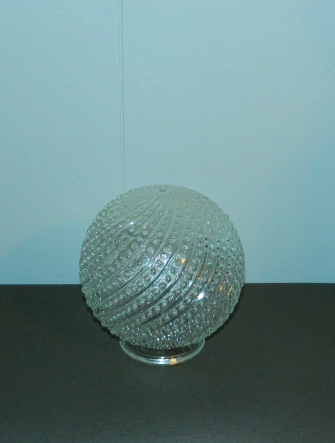 vintage clear bubbled glass  ceiling light lamp shade cover 3.25" fitter