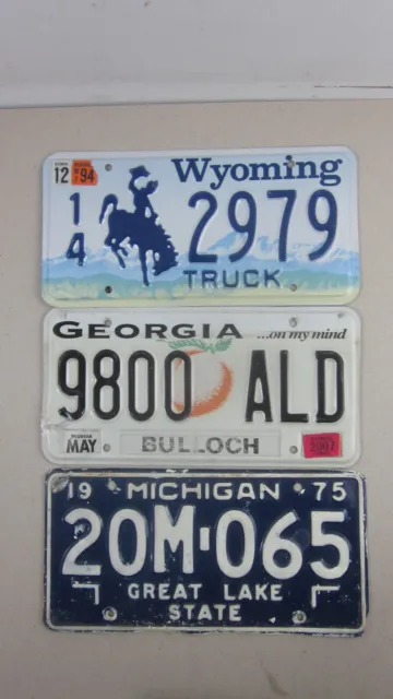 Mixed Bulk lot 3 licence/number plates US/United States/USA/American set F22A