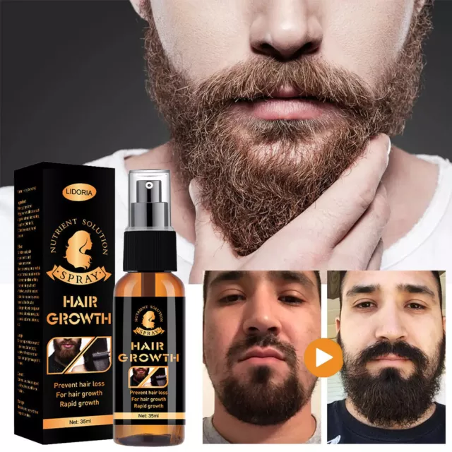 Sérum De Croissance De Barbe 35Ml Croissance Rapide Des Poils Du Visage #