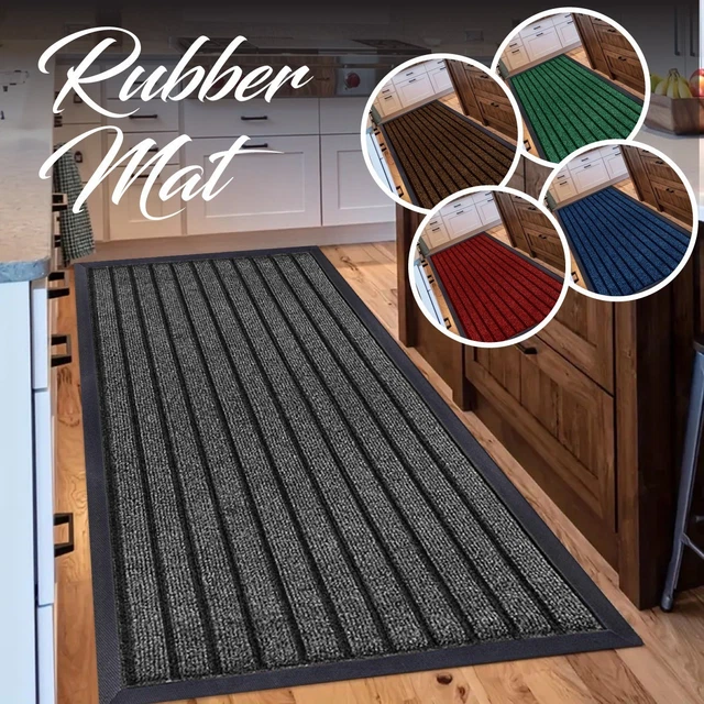 Heavy Duty Barrier Mat Indoor And Outdoor Kitchen Hallway Door Mat Rug Machine Washable Back Door Entrance Non Slip Traps Dirt PVC Rubber Barrier Mat