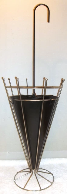 30.5” Vintage MCM Mid Century Umbrella Shaped Metal Umbrella Stand Holder NICE!
