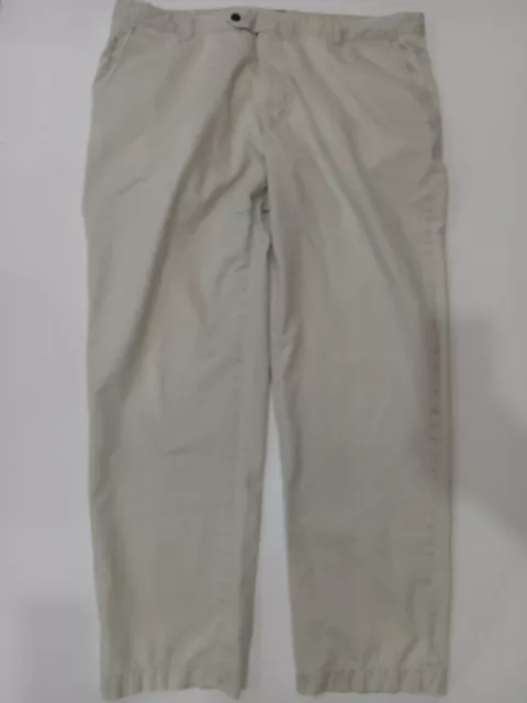 Tommy Bahama Mens 40x32 Pants 100% Pima Cotton Chino Flat Front Beige Khaki