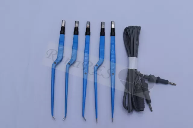EUROPEAN BIPOLAR FORCEPS 22cm SET OF 5 PCS WITH 3METERS CABLE REUSABLE