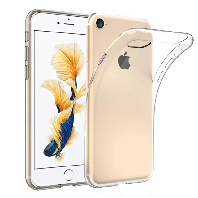 Cover Per Iphone X 8/7 Plus Apple Trasparente Morbida Custodia Sottile Tpu Slim