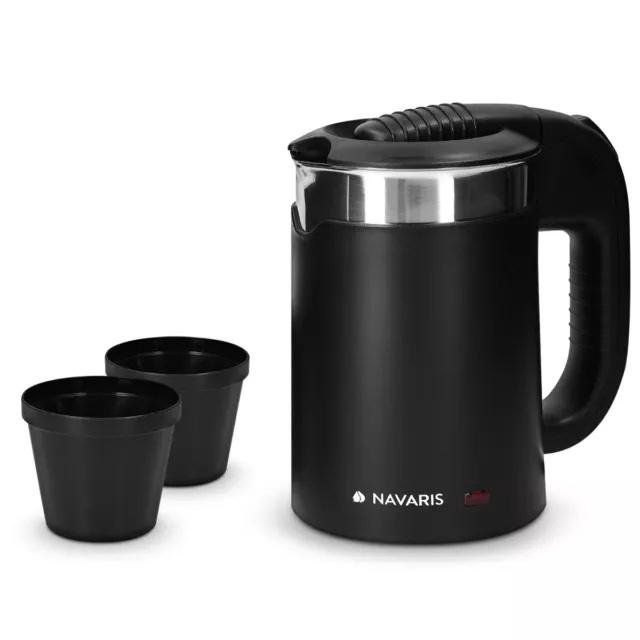 Hervidor de agua de viaje con dos tazas - 0.5L 1000W para camping viaje oficina