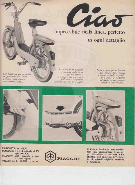 ADVERTISING PUBBLICITÀ-CICLOMOTORI PIAGGIO SI BOXER CIAO BRAVO 1979 Motoitaliane 134526065017