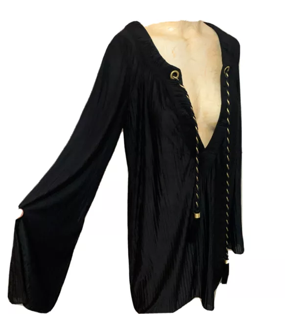 Diane Von Furstenberg DVF  tunic Coverup Top P Black 3