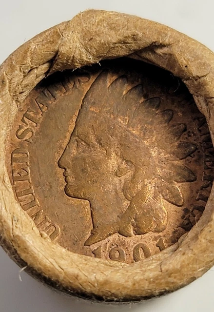 WHEAT PENNY ROLL UNSEARCHED Estate .Indian Head , Old Vintage Coin