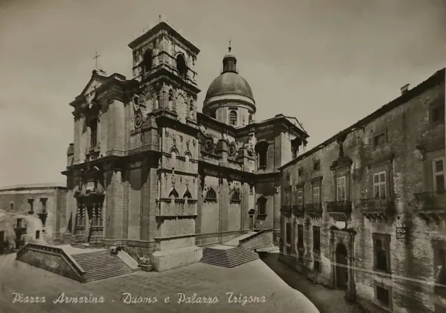 PIAZZA ARMERINA ( ENNA) Duomo e Palazzo Trigona , No Vg 1955 F.g.